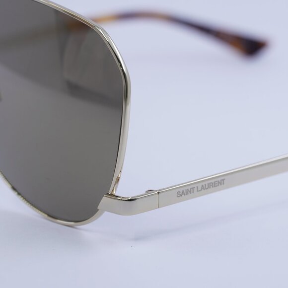 Saint Laurent SL690DUST 004 Sunglasses Gold Aviator Frame, Brown Lenses - Picture 9 of 11